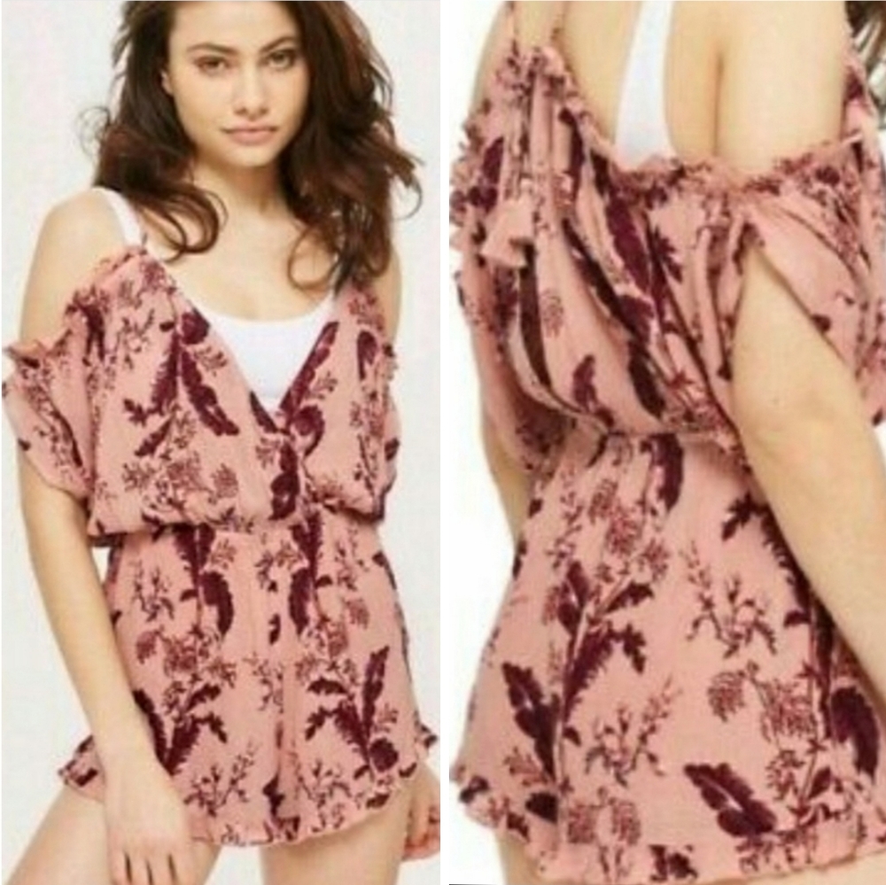 TopShop Off-the-shoulder floral romper